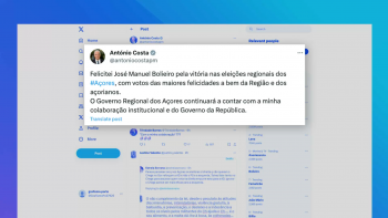 António Costa felicita Bolieiro pela vitória nas Legislativas Regionais