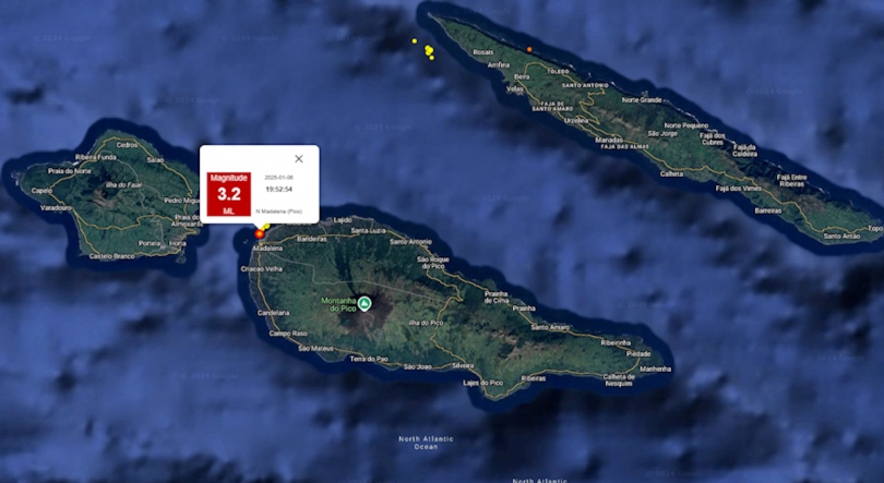 Sismo sentido nas ilhas do Pico e Faial