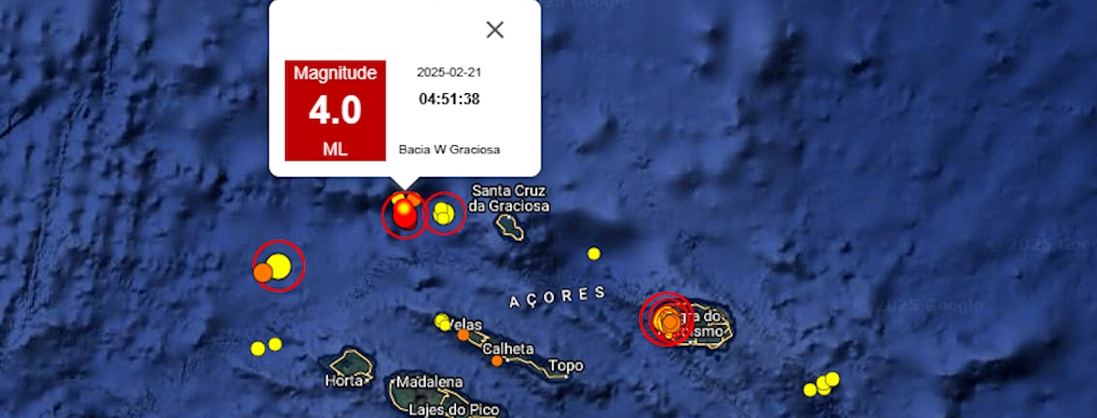 Imagem de Sismo de magnitude 4,0 sentido em São Jorge e Faial