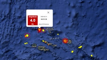 Imagem de Sismo de magnitude 4,0 sentido em São Jorge e Faial