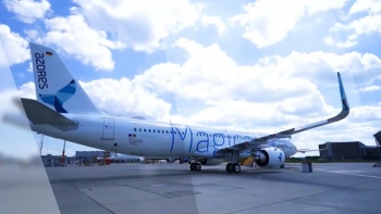 Imagem de Avião da Azores Airlines parado no aeroporto de Nova Iorque desde domingo