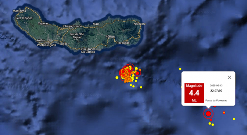 Imagem de Sismo de magnitude 4,4 sentido em São Miguel