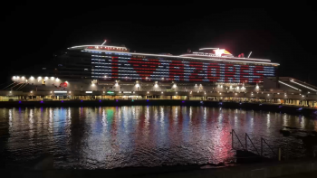 Imagem de ‘Brilliant Lady’ da Virgin Voyages faz escala inaugural em Ponta Delgada