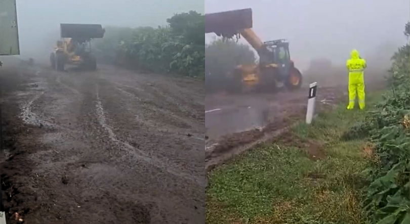 Imagem de Derrocada nas Flores: Estrada Regional entre Fajã Grande e Santa Cruz ficou interdita