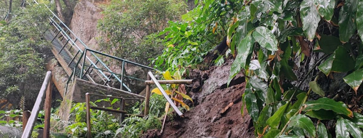 Imagem de Deslizamento de terras no Trilho do Salto do Cabrito provoca 3 feridos