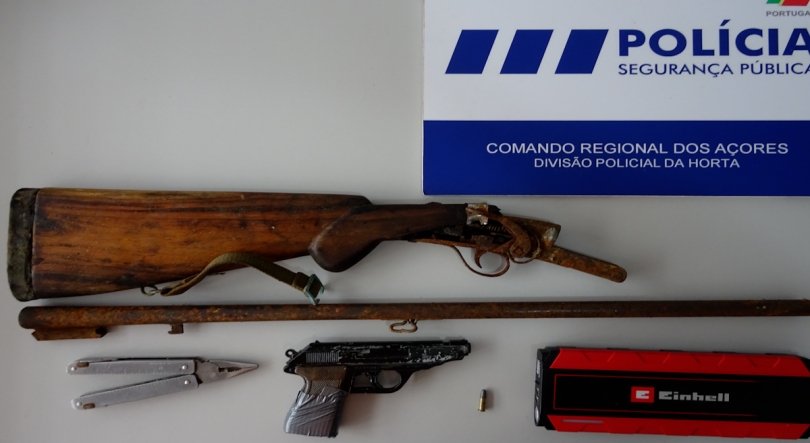 Imagem de PSP detém homem por posse ilegal de arma e recupera bens furtados nas Flores
