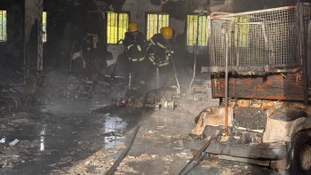 Imagem de Incêndio em pavilhão destrói 12 carros de golfe na ilha de São Miguel