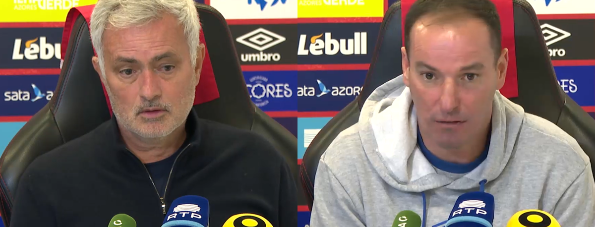 Imagem de Petit e Mourinho teceram duras críticas às más condições do relvado do Estádio de São Miguel