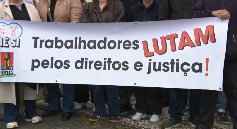 Imagem de Trabalhadores SEGMA e Global EDA em manifestação no Palácio de Sant’Ana