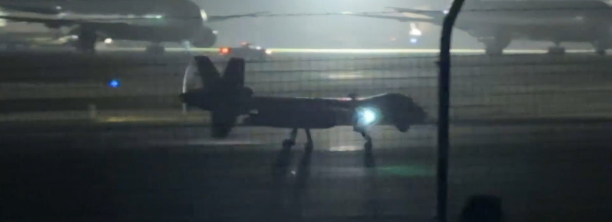 Imagem de Drone norte-americano aterra na Base das Lajes depois de anunciado o cessar-fogo no Médio Oriente