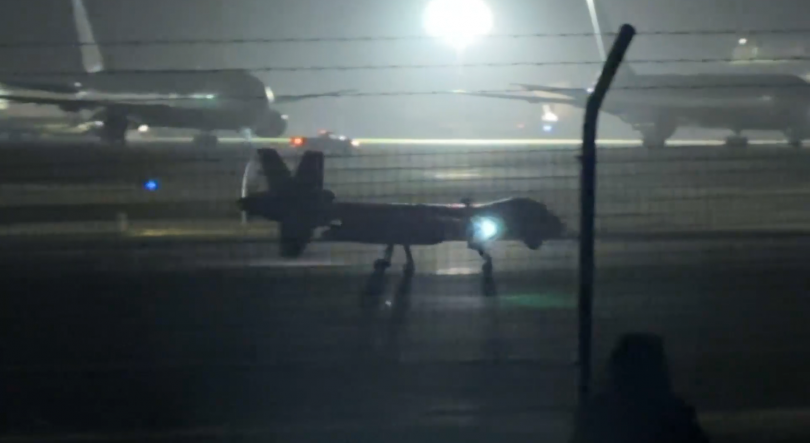 Imagem de Drone norte-americano aterra na Base das Lajes depois de anunciado o cessar-fogo no Médio Oriente