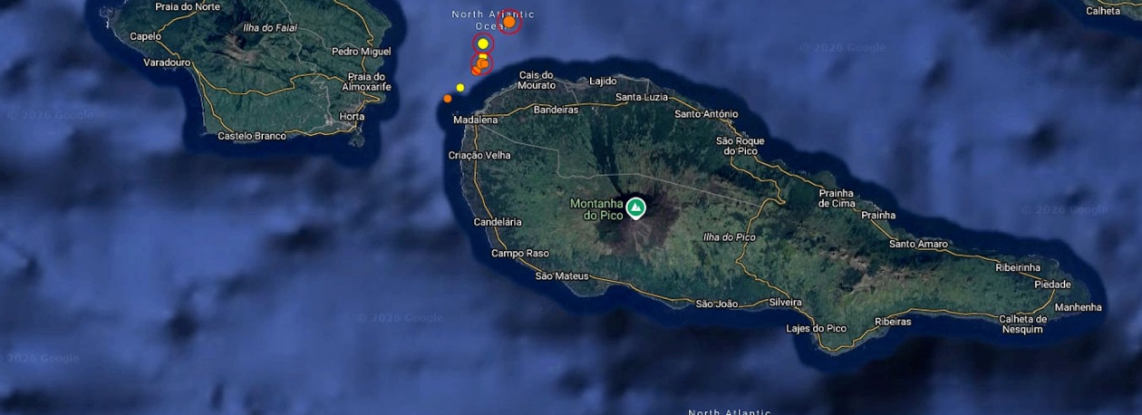 Imagem de Atividade sísmica no canal Faial-Pico eleva alerta vulcânico para V1