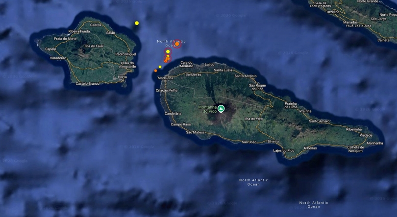 Imagem de Atividade sísmica no canal Faial-Pico eleva alerta vulcânico para V1