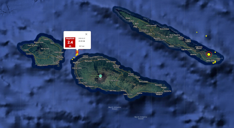 Sismo de magnitude 2,4 sentido no Pico