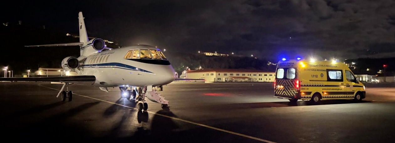 Imagem de Bebé transportado pela Força Aérea para Lisboa