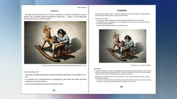 Imagem de Exame Português 12º ano: Prova com questão igual à do manual de apoio