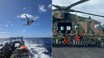 Marinha e Força Aérea resgatam homem de 41 anos por suspeita de enfarte a nordeste da Terceira