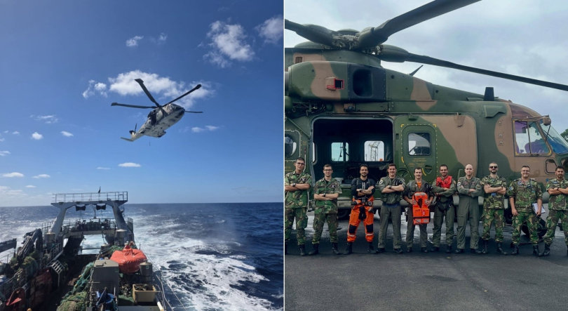 Marinha e Força Aérea resgatam homem de 41 anos por suspeita de enfarte a nordeste da Terceira
