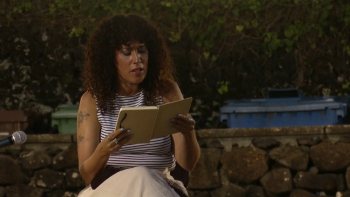 Performance de poesia a solo em São Roque do Pico