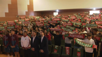 Seleção de sub-21 esteve na Escola Domingos Rebelo