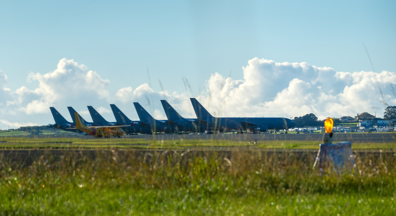 Base das Lajes com 17 aviões reabastecedores norte-americanos estacionados