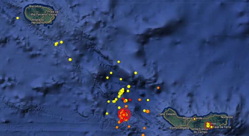 Sismo com magnitude 4,3 sentido nas ilhas Terceira e São Miguel