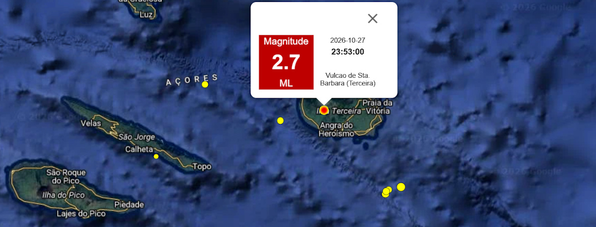 Imagem de Sismo de magnitude 2,7 sentido na Terceira